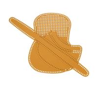 sourcing map Sac en maille en toile de cuir pour bricolage, sac à tricoter, accessoires pour selle, crochet fait main, jaune