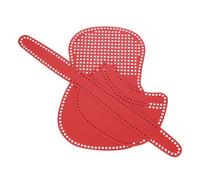 sourcing map Sac en maille en toile de cuir pour bricolage, sac à tricoter, accessoires pour selle, crochet fait main, rouge