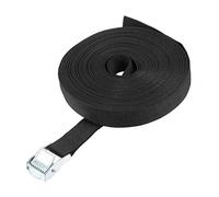 sourcing map Sangle d᾿Arrimage Boucle à Came 12m x 25mm 80kg Chargement Capuchon en Polypropylène pour Transport Marchandises Noir 1Pcs