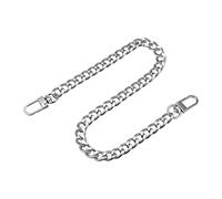 sourcing map Sangle de chaîne plate en fer, 400 mm, accessoires de rechange avec boucles pour sac à bandoulière, sac à main, bricolage, ton argenté