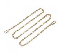 sourcing map Sangle de chaîne plate en fer - Accessoires de rechange de 119,4 cm avec 2 boucles pour sac à bandoulière, sac à bandoulière, ton doré