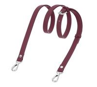 sourcing map Sangle de sac à main en cuir véritable, sangles de rechange réglables, Bourgogne, boucle argentée, 0.7" Width