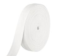 sourcing map Sangle en coton de 3,3 cm et 15 m de long en polyester sergé pour arts et travaux manuels, poignées de sac fourre-tout, fabrication de ceintures en tissu, fournitures d'extérieur, blanc