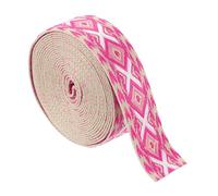 sourcing map Sangle en coton jacquard brodé de 4,6 m x 38 mm pour sac à main, sac à main, artisanat, vêtements, rose et blanc