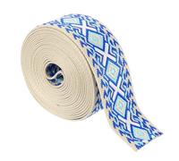 sourcing map Sangle en coton jacquard brodé de 4,6 m x 50 mm pour sac à main, sac à main, artisanat, vêtements, bleu marine/blanc