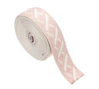 sourcing map Sangle en coton jacquard de 38 mm pour sac à main, sac à main, artisanat, vêtements, rose crème