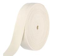 sourcing map Sangle en coton sergé de 3,8 cm et 15 m de long pour arts et travaux manuels, poignées de sac fourre-tout, fabrication de ceintures en tissu, fournitures d'extérieur, beige