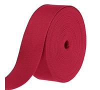 sourcing map Sangle en coton sergé pour loisirs créatifs, poignées de sac fourre-tout, fabrication de ceintures en tissu, fournitures d'extérieur, 5,1 cm x 15 m, rouge foncé