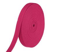 sourcing map Sangle en coton sergé pour loisirs créatifs, poignées de sac fourre-tout, fabrication de ceintures en tissu, fournitures d'extérieur, 2 cm, 15 m, rose rouge