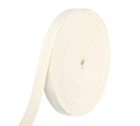 sourcing map Sangle en coton sergé pour loisirs créatifs, poignées de sac fourre-tout, fabrication de ceintures en tissu, fournitures d'extérieur, 2 cm, 15 m, beige