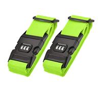 sourcing map Sangles Bagages Ceintures Valise avec Boucle à Combinaison 2mx5cm Ajustable PP Accessoires Emballage Voyage Vert Clair 2Pcs