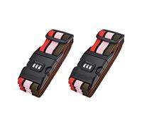 sourcing map Sangles Bagages Ceintures Valise avec Boucle à Combinaison 2mx5cm Ajustable PP Accessoires Emballage Voyage Multicolore(Rouge Rose Vert Foncé) 2Pcs