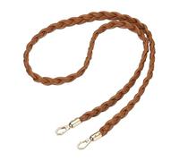 sourcing map Sangles tressées pour sac à main - Sangle de rechange en cuir synthétique tissé avec boucle pour la fabrication de sacs à bandoulière - 125 cm - Marron