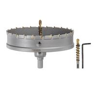 sourcing map Scie cloche en carbure TCT de 145 mm de diamètre pour acier inoxydable, métal, alliage d'aluminium, cuivre, laiton, plastique, avec embout central supplémentaire