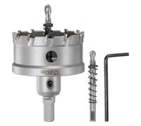 sourcing map Scie cloche en carbure TCT de 63 mm de diamètre pour acier inoxydable, métal, alliage d'aluminium, cuivre, laiton, plastique, avec embout central supplémentaire