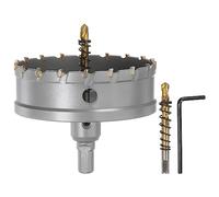 sourcing map Scie cloche en métal carbure TCT 100 mm de diamètre pour acier inoxydable, métal, alliage d'aluminium, cuivre, laiton, plastique, avec embout central supplémentaire