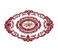 sourcing map Set de table ovale brodé rétro en dentelle - 30,5 x 40,6 cm - Napperons en crochet français - Sous assiette de table, Décoration table - Pour la maison, un mariage - Rouge foncé