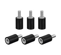 sourcing map Silent Bloc 6pcs M4 Mâle/Femelle Support Caoutchouc Vibration Isolateur Absorbeur Choc, pour Garage Moteur Air Compresseur Voiture Bateau Bobine, D10mmxH15mm
