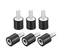 sourcing map Silent Bloc 6pcs M4 Mâle/Femelle Support Caoutchouc Vibration Isolateur Absorbeur Choc D10mmxH10mm, pour Garage Moteur Air Compresseur Voiture Bateau Bobine