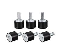 sourcing map Silent Bloc 6pcs M5 Mâle/Femelle Support Caoutchouc Vibration Isolateur Absorbeur Choc, pour Garage Moteur Air Compresseur Voiture Bateau Bobine, D15mmxH15mm