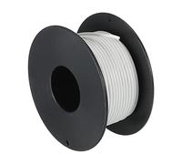sourcing map Silicone Câble 24AWG Blanc Bobine 15m Électrique étamé Cuivre Standard Haute Température Accrochage Câble pour Voiture Modèle Manipulateur Électrique Appareils, Bricolage