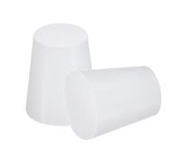 sourcing map Silicone Caoutchouc Conique Bouchon 17mm à 23mm Solide Blanc pour Revêtement par Poudre Peinture Anodisation Placage Sablage Laboratoire Usage 2 Pièces