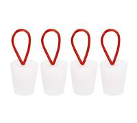 sourcing map Silicone Caoutchouc Conique Bouchon 19 à 26mm Solide Baignoire Bonde Bouchon avec Poignée pour Test Tubes, Eau Tuyau, Drainage Trou, Blanc 4 Pièces