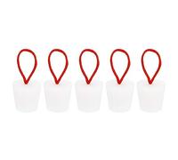 sourcing map Silicone Caoutchouc Conique Bouchon 23 à 30mm Solide Baignoire Bonde Bouchon avec Poignée pour Test Tubes, Eau Tuyau, Drainage Trou, Blanc 5 Pièces