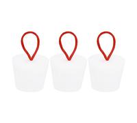 sourcing map Silicone Caoutchouc Conique Bouchon 29 à 38mm Solide Baignoire Bonde Bouchon avec Poignée pour Test Tubes, Eau Tuyau, Drainage Trou, Blanc 3 Pièces