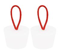 sourcing map Silicone Caoutchouc Conique Bouchon 35 à 45mm Solide Baignoire Bonde Bouchon avec Poignée pour Test Tubes, Eau Tuyau, Drainage Trou, Blanc 2 Pièces