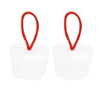 sourcing map Silicone Caoutchouc Conique Bouchon 37 à 46mm Solide Baignoire Bonde Bouchon avec Poignée pour Test Tubes, Eau Tuyau, Drainage Trou, Blanc 2 Pièces