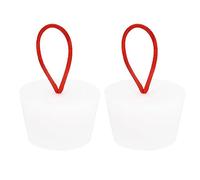 sourcing map Silicone Caoutchouc Conique Bouchon 38 à 48mm Solide Baignoire Bonde Bouchon avec Poignée pour Test Tubes, Eau Tuyau, Drainage Trou, Blanc 2 Pièces