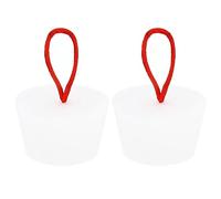 sourcing map Silicone Caoutchouc Conique Bouchon 41 à 52mm Solide Baignoire Bonde Bouchon avec Poignée pour Test Tubes, Eau Tuyau, Drainage Trou, Blanc 2 Pièces