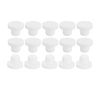 sourcing map Silicone Caoutchouc Solide Bouchon Doux Flexible Bouchon pour 10-11mm Trou Blanc 15 Pièces