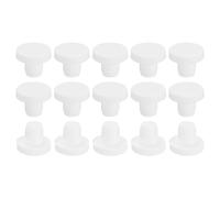 sourcing map Silicone Caoutchouc Solide Bouchon Doux Flexible Bouchon pour 7.5-8mm Trou Blanc 15 Pièces