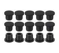 sourcing map Silicone Caoutchouc Trou Bouchon Doux Flexible Bouchon pour 11-12mm Trou Noir 15 Pièces