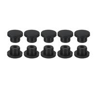sourcing map Silicone Caoutchouc Trou Bouchon Doux Flexible Bouchon pour 14-15mm Trou Noir 10 Pièces
