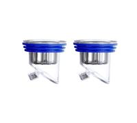 sourcing map Siphon de sol anti-odeurs, anti-refoulement d'égout (2 pièces, bleu, 3,3 - 4,6 cm)