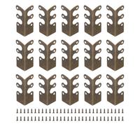 sourcing map Skiffers Lot de 15 protections d'angle pour plinthe décorative vintage en métal avec vis pour protection des plinthes de meubles, bronze