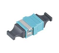 sourcing map SM/MM MPO Fibre Optique Connecteur 3 Ensemble Faible Perte Rapide Optique Adaptateur pour OM3 MPO/MTP Sky Bleu 44x17x10mm