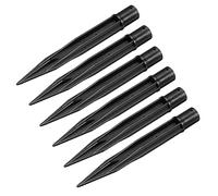 sourcing map Solaire Lumière Piquets150mm Sol Piquets pour Jardin Cheminement Paysage Lampes ABS Plastique Noir Paquet de 6