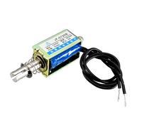 sourcing map Solénoïde électroaimant Mouvement linéaire DC 12 V 5N 10mm Course Pousser-Tirer Type Cadre Ouvert 6.2mm Course barr e de poussée diamètre JF-0730B Type