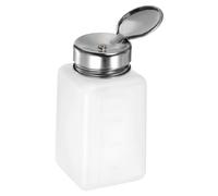 sourcing map Solvant Alcool Distributeur 200 ml (6,7 oz) Pousser Bas Liquide Distributeur Pompe avec Joint Inox Acier Couvercle pour Acétone Nettoyant Vernis Dissolvant, Blanc