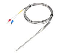 sourcing map Sonde de capteur de température thermocouple de type K 4 x 100 mm Fil de 0 à 1100 °C en acier inoxydable