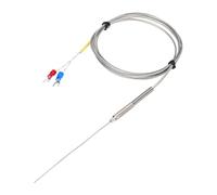 sourcing map Sonde de capteur de température thermocouple type K 1 x 100 mm 1,5 m fil 0 à 1100 °C en acier inoxydable