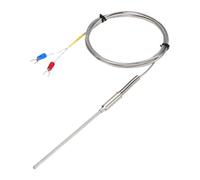 sourcing map Sonde de capteur de température thermocouple type K 3 x 100 mm 1,5 m fil 0 à 1100 °C en acier inoxydable