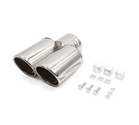 sourcing map Sortie échappement Double chromé Auto Tête muet Pendant 1 1/2 2 Pouce Pipe