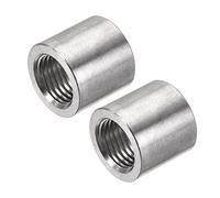 sourcing map Souder Accouplement 304 Inox Acier 1/4 NPT Femelle Demi Fileté Soudable Tuyau Carburant Réservoir Bonde Raccords Connecteur 2Pcs