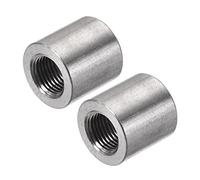 sourcing map Souder Accouplement 304 Inox Acier 1/8 NPT Femelle Demi Fileté Soudable Tuyau Carburant Réservoir Bonde Raccords Connecteur 2Pcs