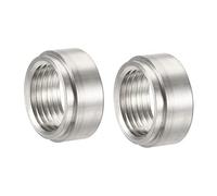 sourcing map Souder Raccord Bonde 1/2NPT Femelle Aluminium Alliage Tuyau Filetage Connecteur Argenté 2pcs